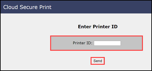 Enter Printer ID