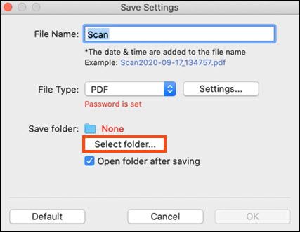 Select folder