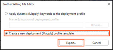 create a new deployment profile template